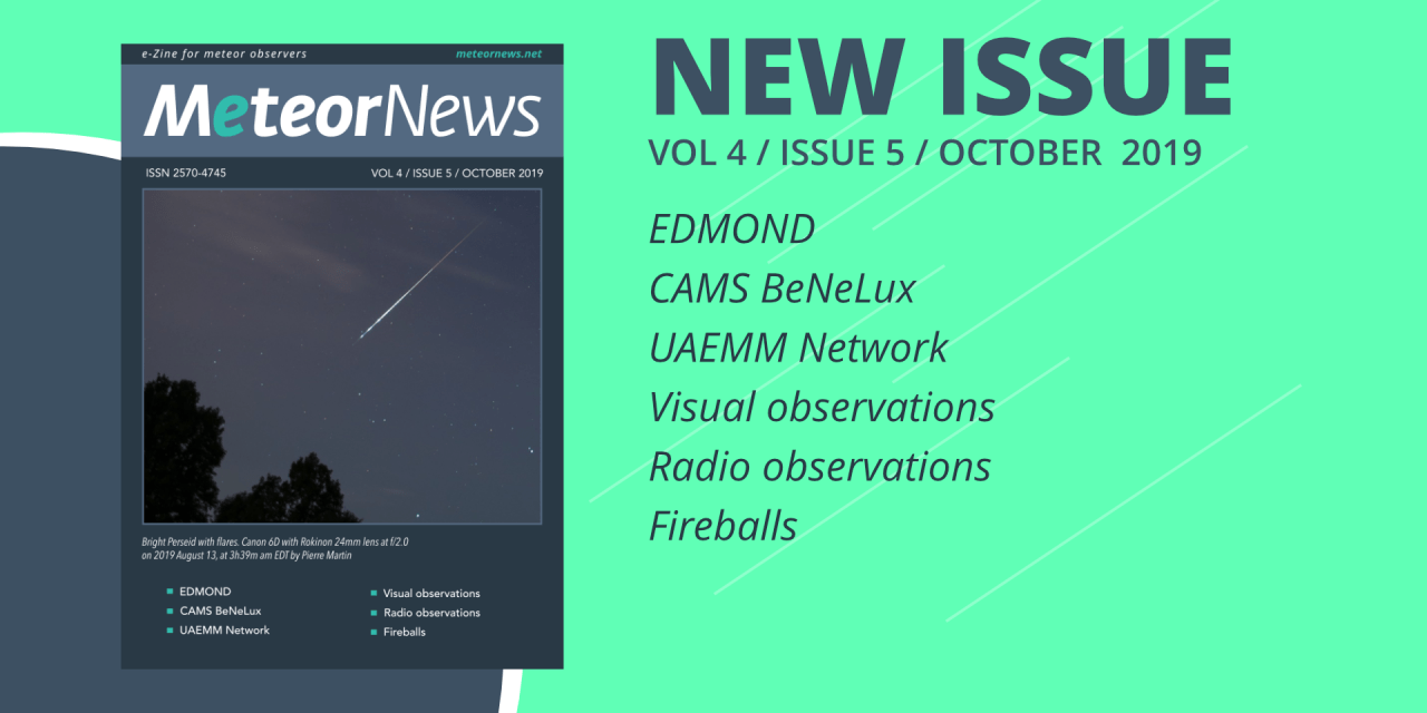 October 2019 issue of eMeteorNews online!