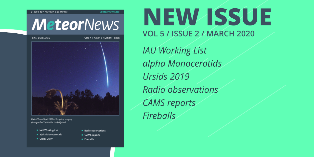 March 2020 issue of eMeteorNews online!