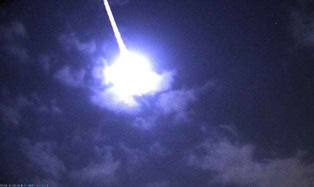 Bright fireball over the Atlantic Ocean on July 22