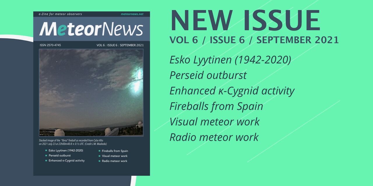 September 2021 issue of eMeteorNews online