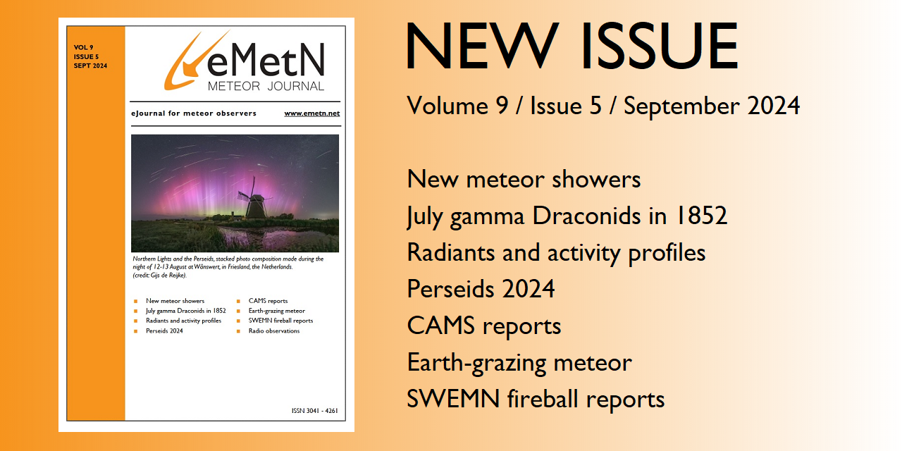 September issue of eMetN Meteor Journal online