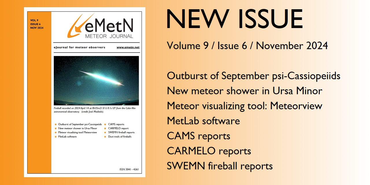 November issue of eMetN Meteor Journal online